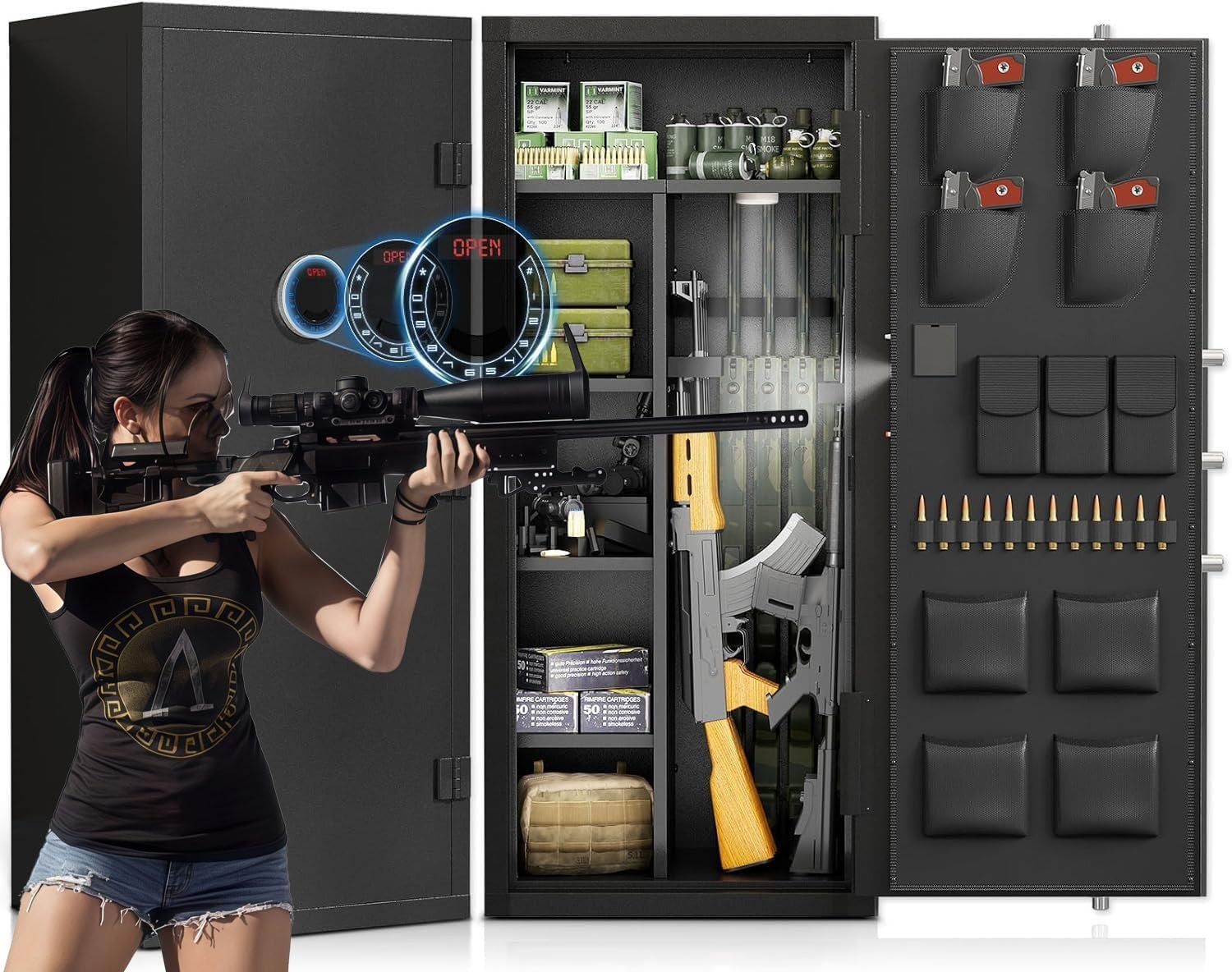 20-25 Large Gun Safe with Digital Pad Unassembled Gun Safe for Rifle and Shotgun