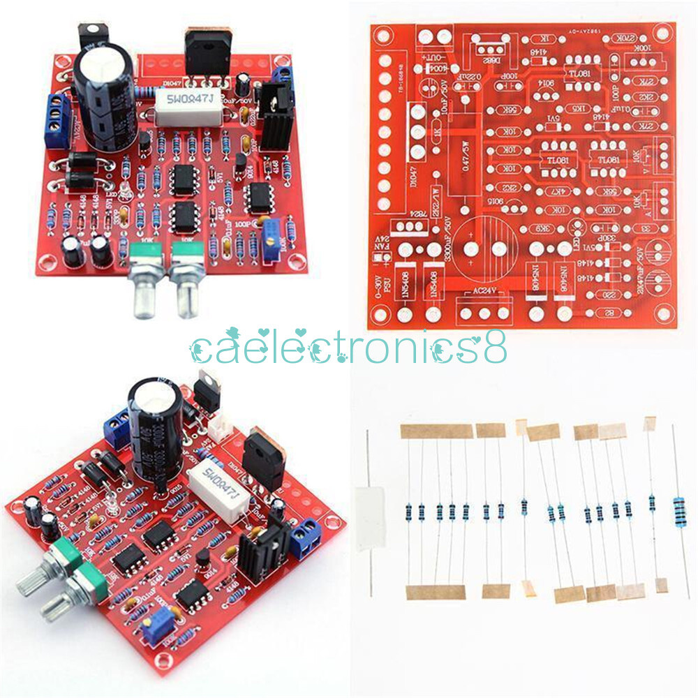 Red 0-30V 2mA-3A Continuously Adjustable DC Regulated Power Supply DIY Kit PCB