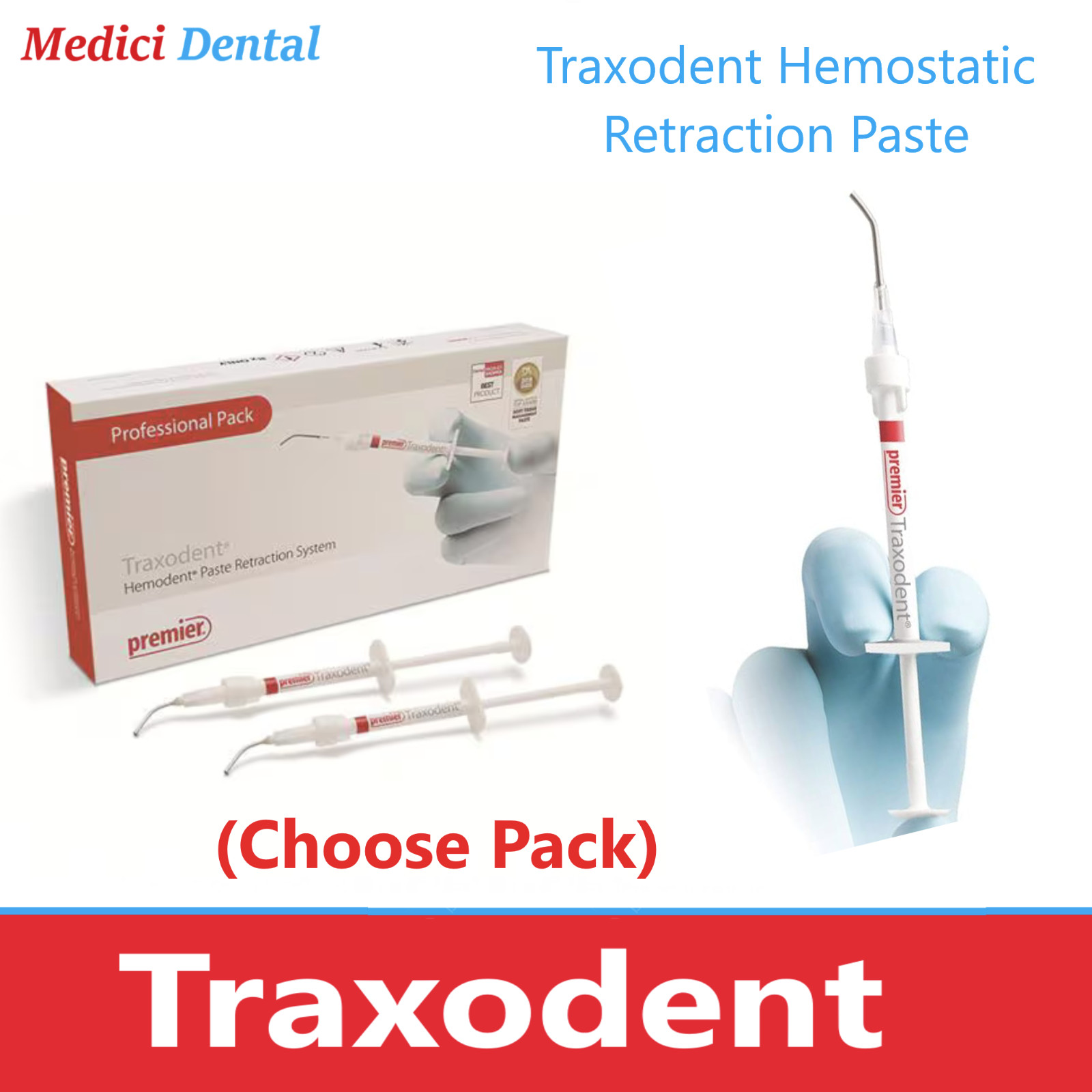 Dental Premier Traxodent Heomdent Paste Retraction System Choose Qty Syr +Tips