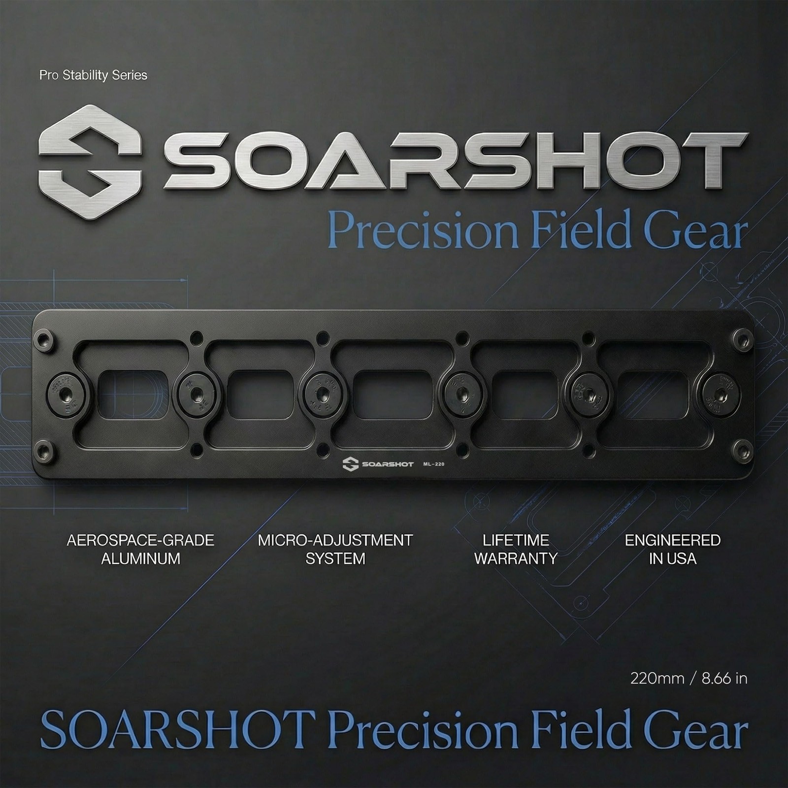 SOARSHOT MLOK Arca Rail Adapter, Quick Release Dovetail Plate Compatible with...