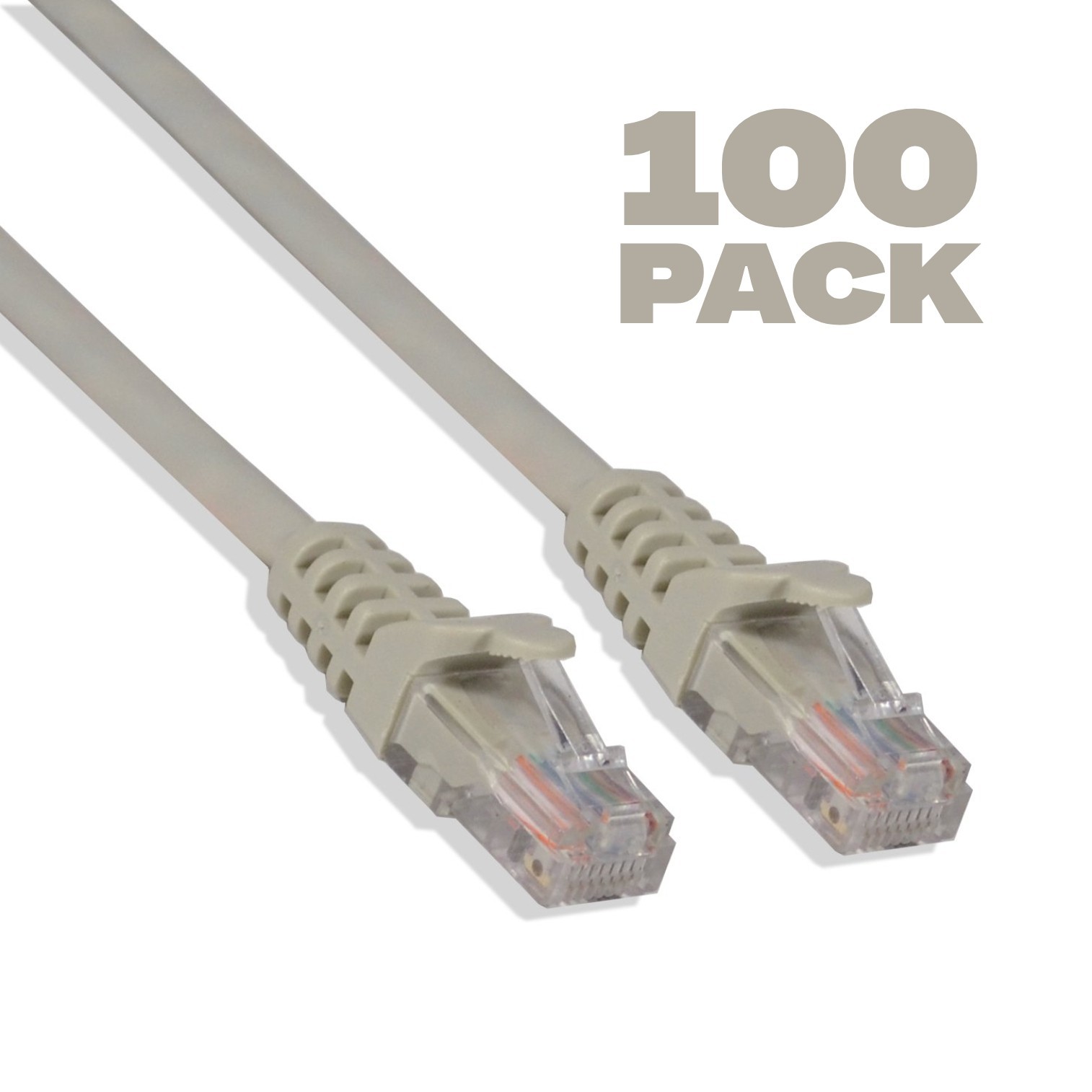 100 pack - 2ft Cat6 UTP Ethernet Network Patch Cable RJ45 Lan Patch Cord Gray