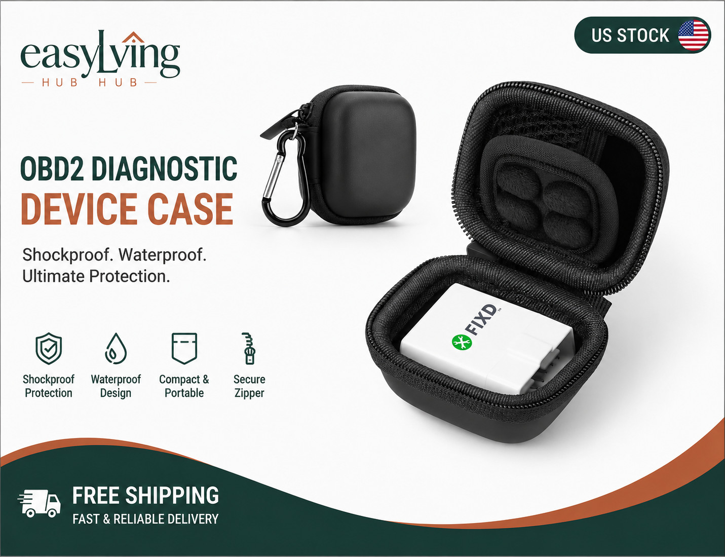 Fixd Obd2 Bluetooth Car Diagnostic Tool Auto Health Monitor Device Case Only
