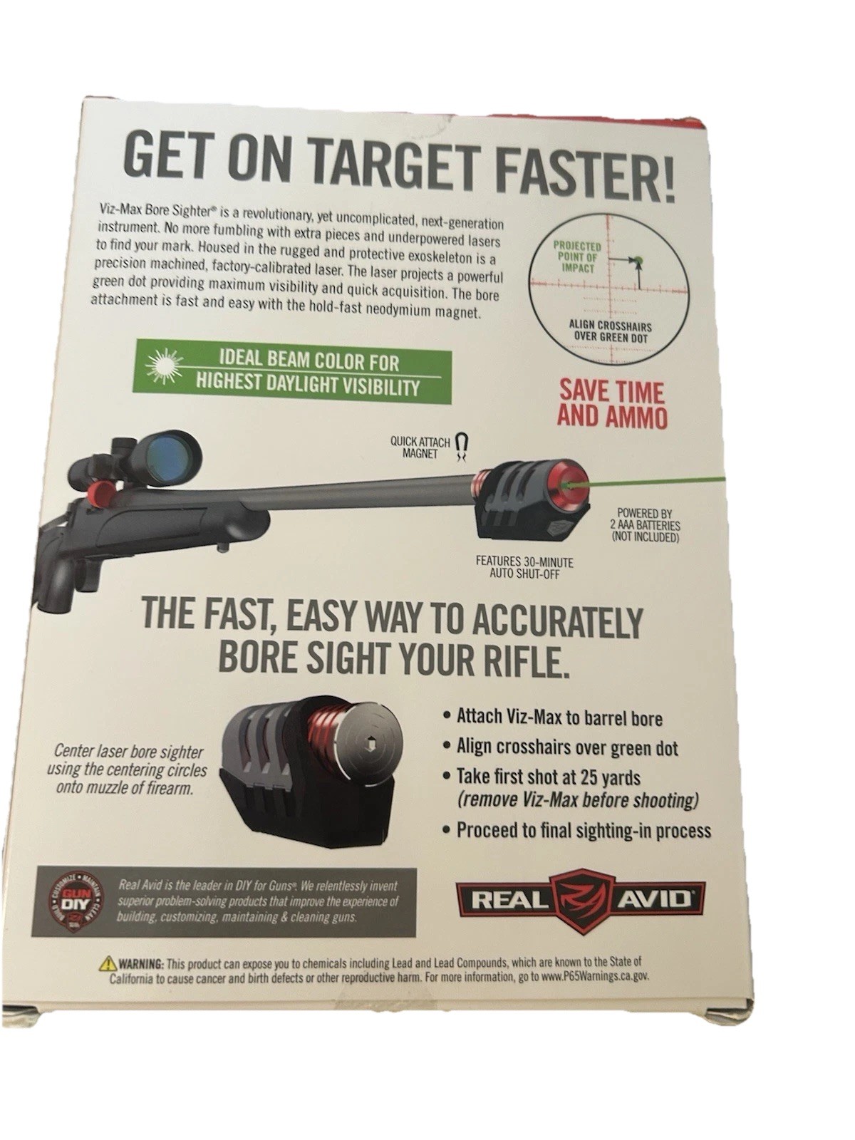 Real Avid Bore Sighting Laser Green Laser Bore Sight Kit Multiple Caliber AVVMBS