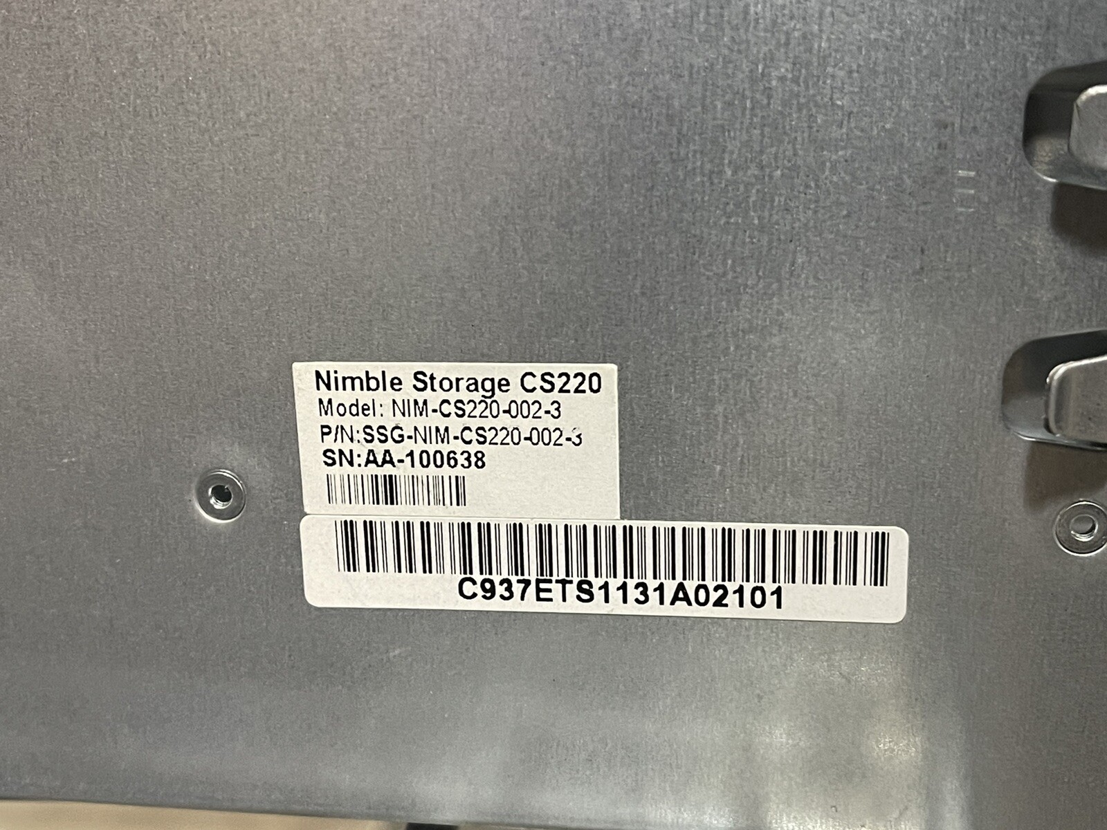 NIMBLE STORAGE CS220 SAN STORAGE ARRAY BAREBONE NIM-CS220-002-3