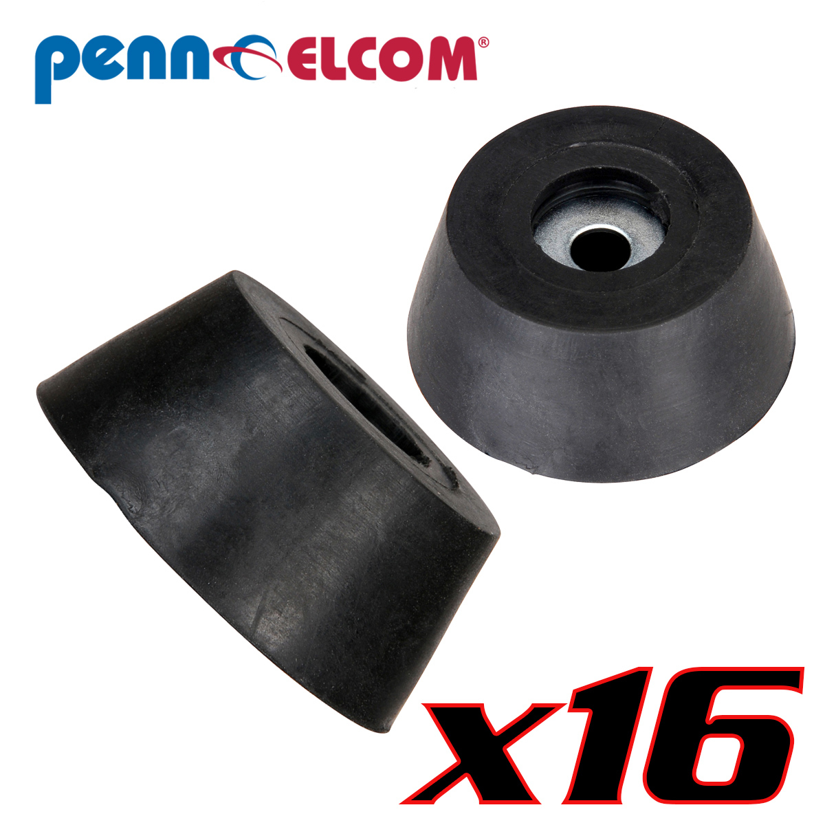Sixteen Pack Penn Elcom F1615 Rubber Cabinet Foot 1.7" Dia x 0.75" H Heavy-duty