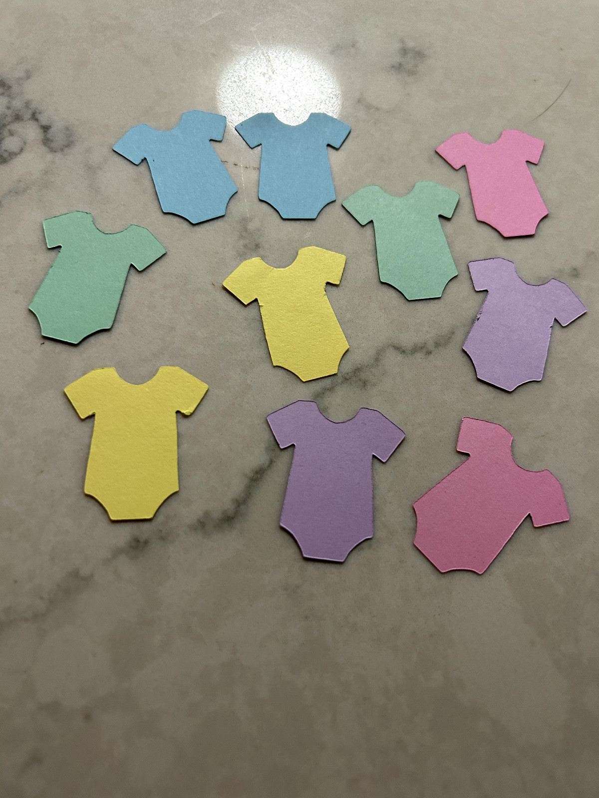 20 Baby One Piece  Paper Punchies New Die Cuts Confetti Baby Shower