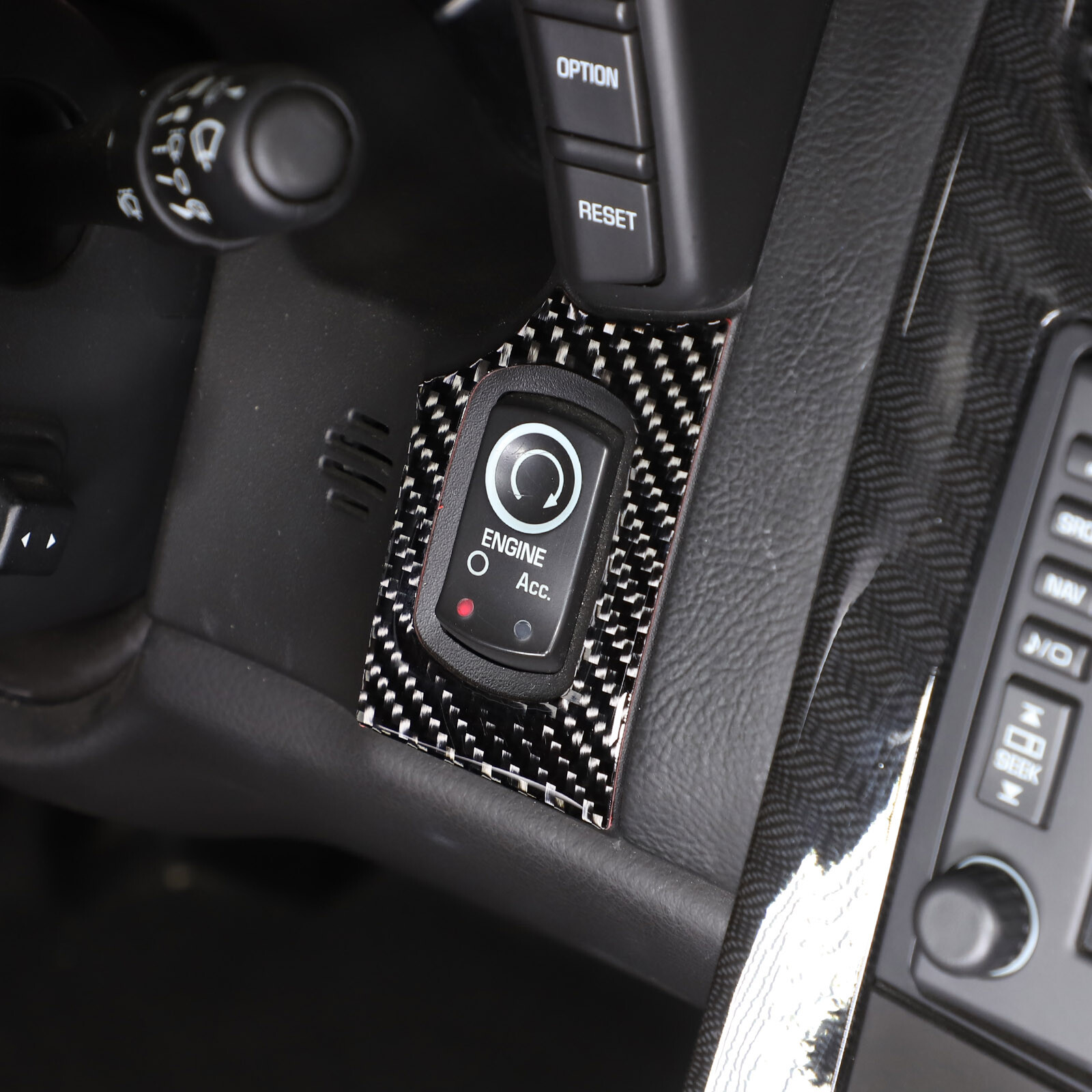 For Corvette C6 2005-2013 Carbon Fiber Engine Start Button Interior Trim Sticker