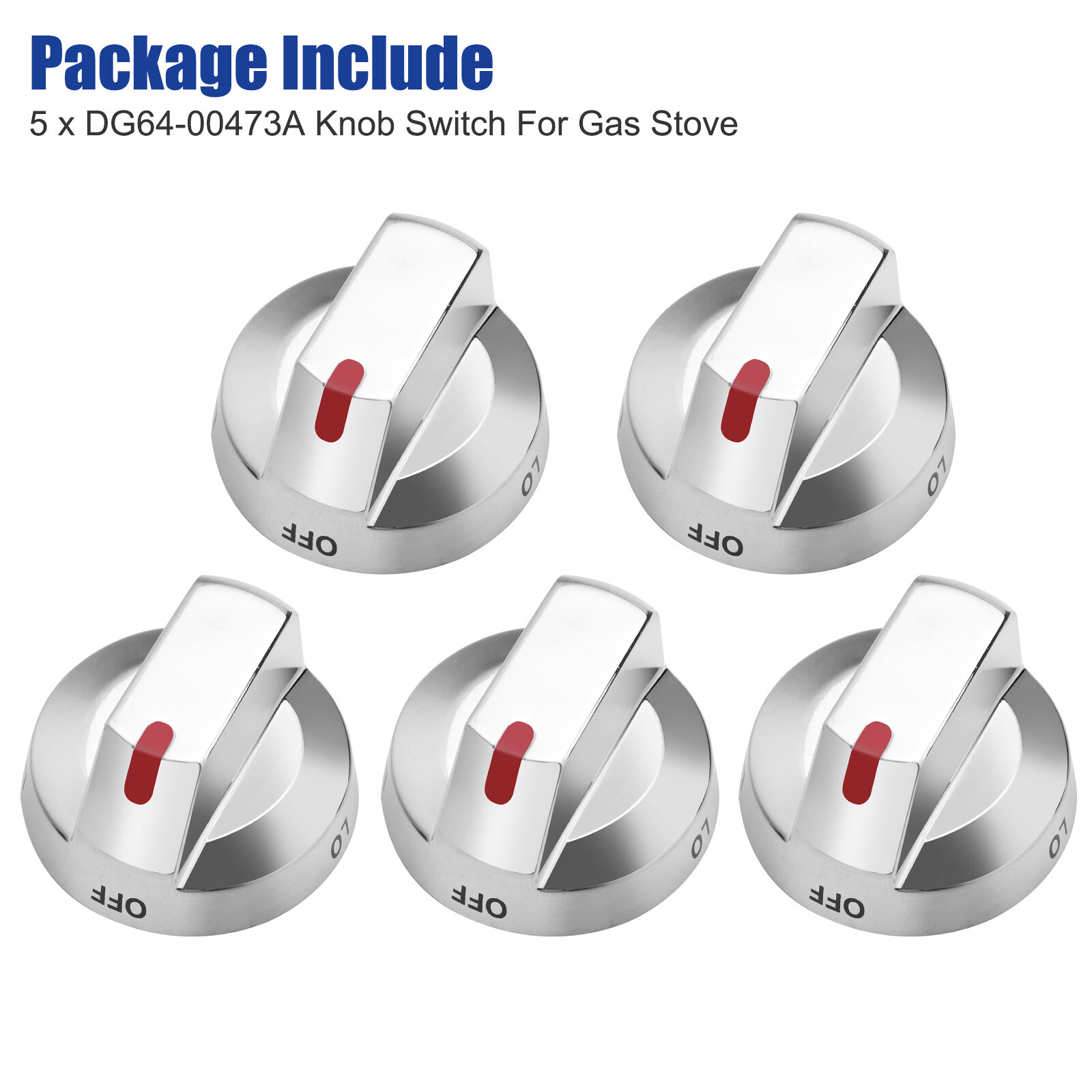 5X Gas Stove Range Knobs Switch DG64-00473A for Samsung Cooktop Oven NX58H5600SS