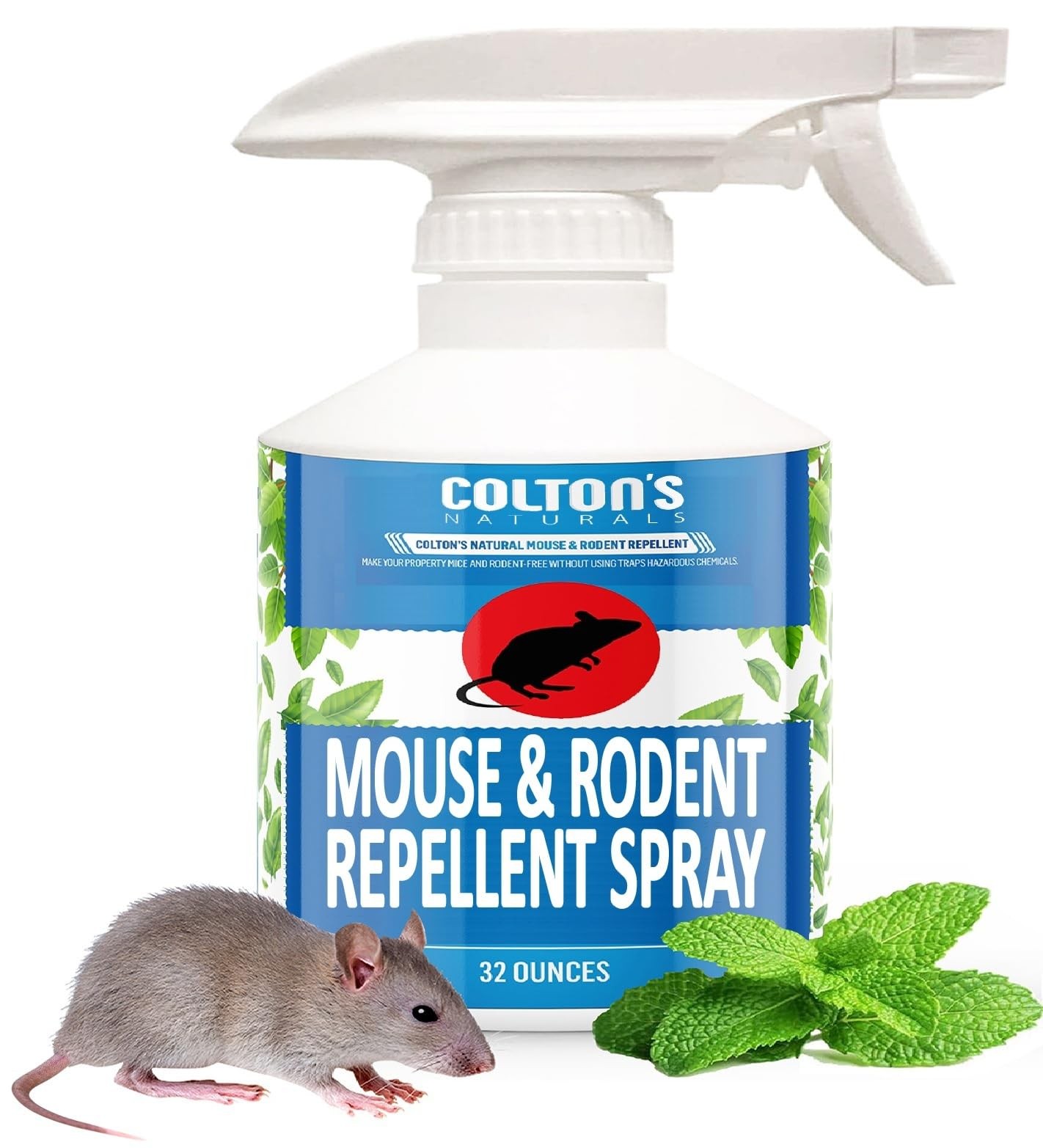 Peppermint Oil Rodent Repellent Spray- Large 32 Ounce - 32 Fl Oz (Pack of 1)