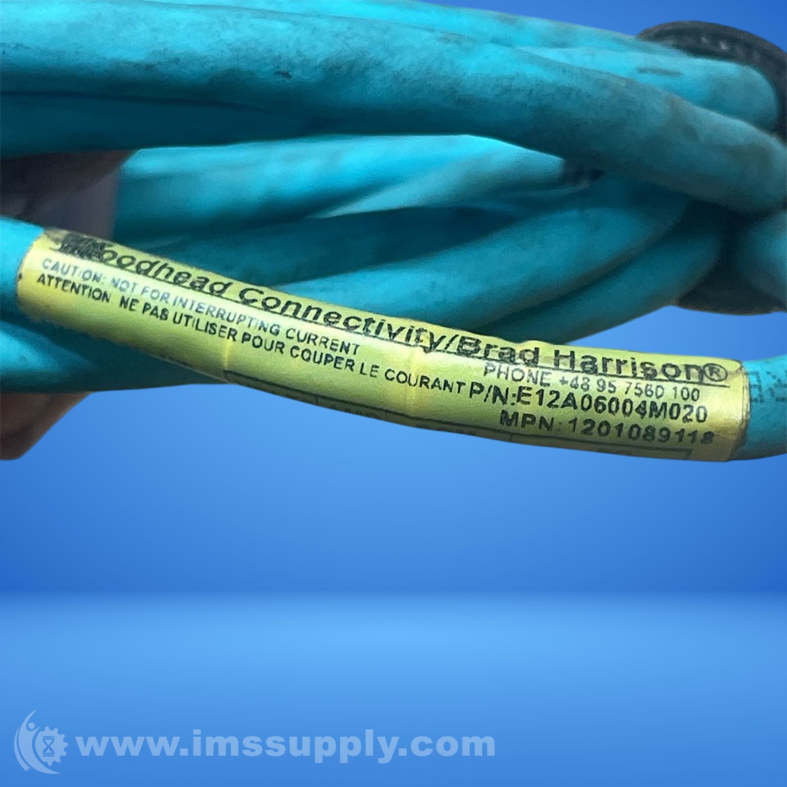 Woodhead E12A06004M020 2M Robotics Cordset FNIP