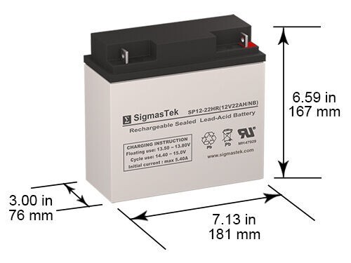 Pride SC53 Elite Traveller Plus Replacement Battery by SigmasTek 12V 22AH 2 Pack