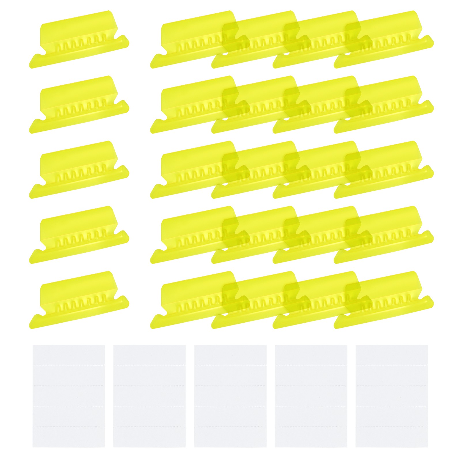Hanging File Folder Tabs 2" Plastic File Organizer Labels Filing Yellow 50Pcs