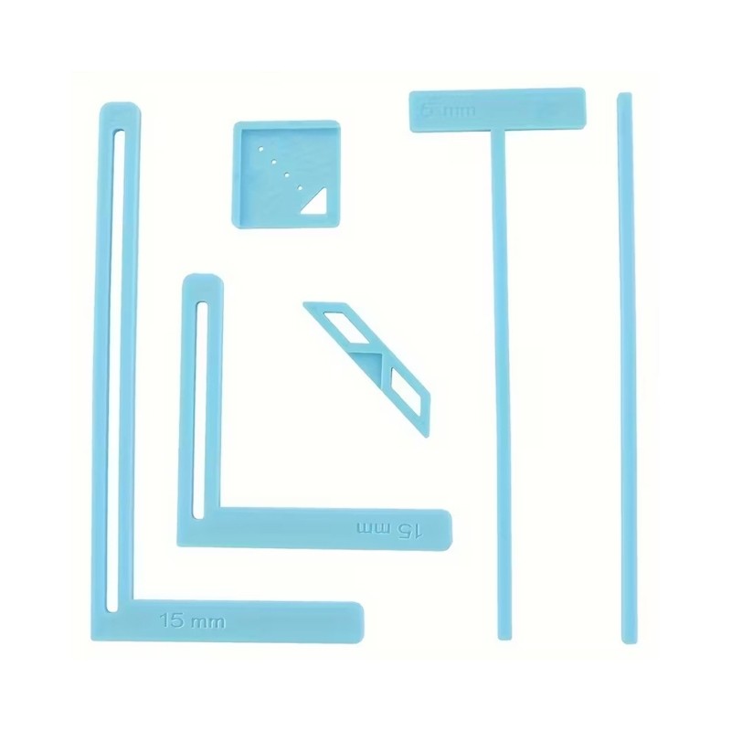 Professional Plastic Ruler Set Bookbinding Tool 6Pcs Templates for Journals
