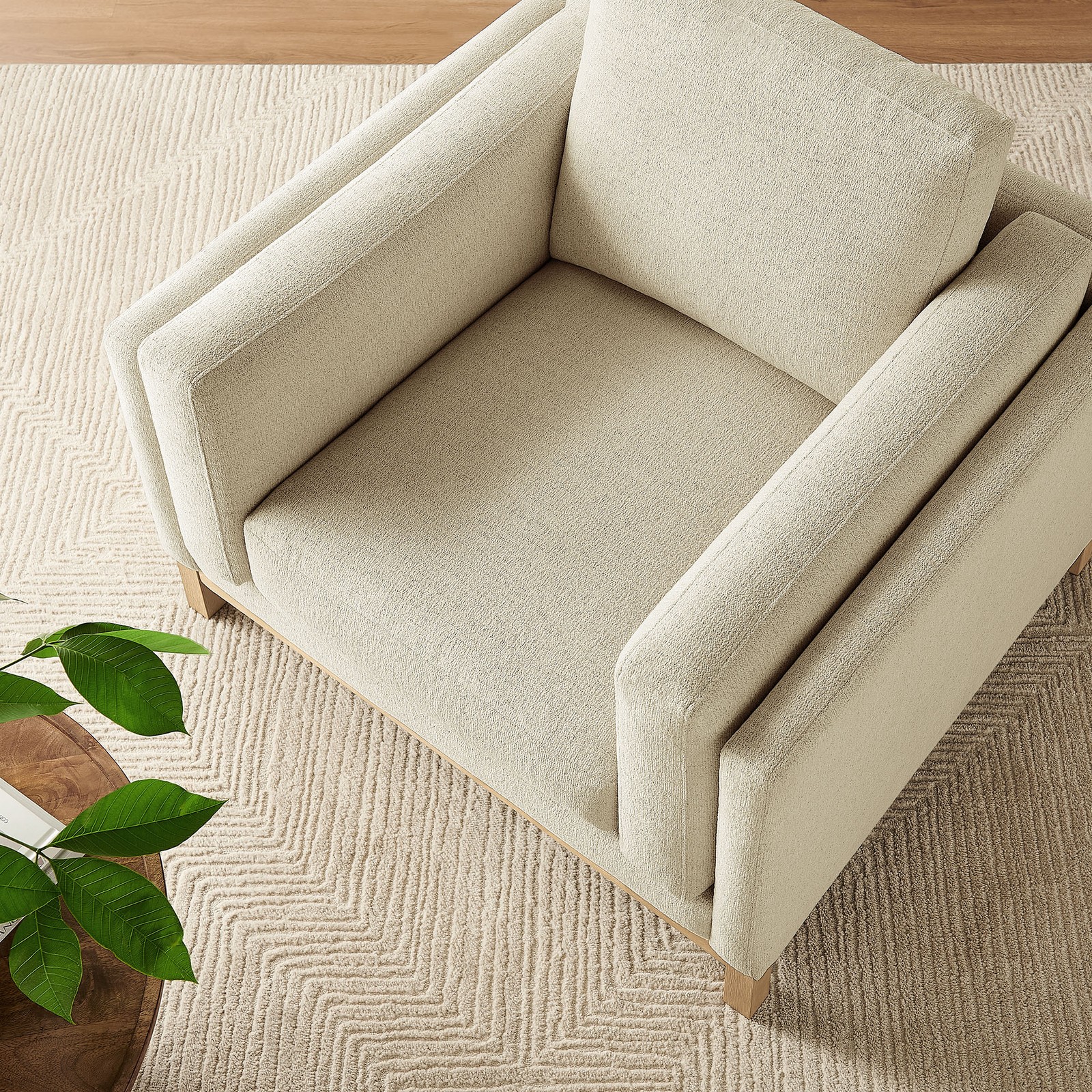 Roscoe Fabric Armchair in Ivory