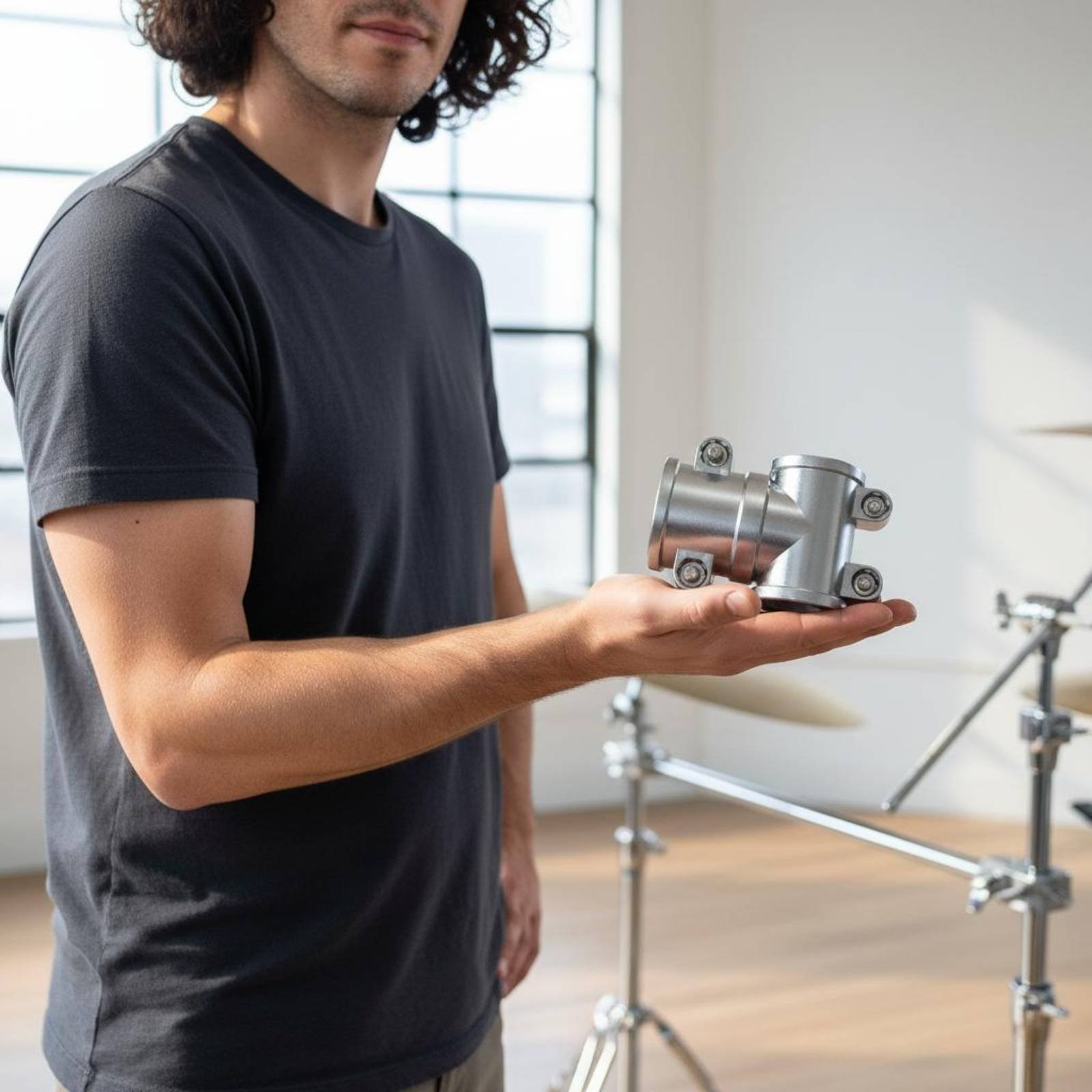 Drum Rack T-Leg Clamp Zinc Alloy T-Leg Clamp Stable for Drummers