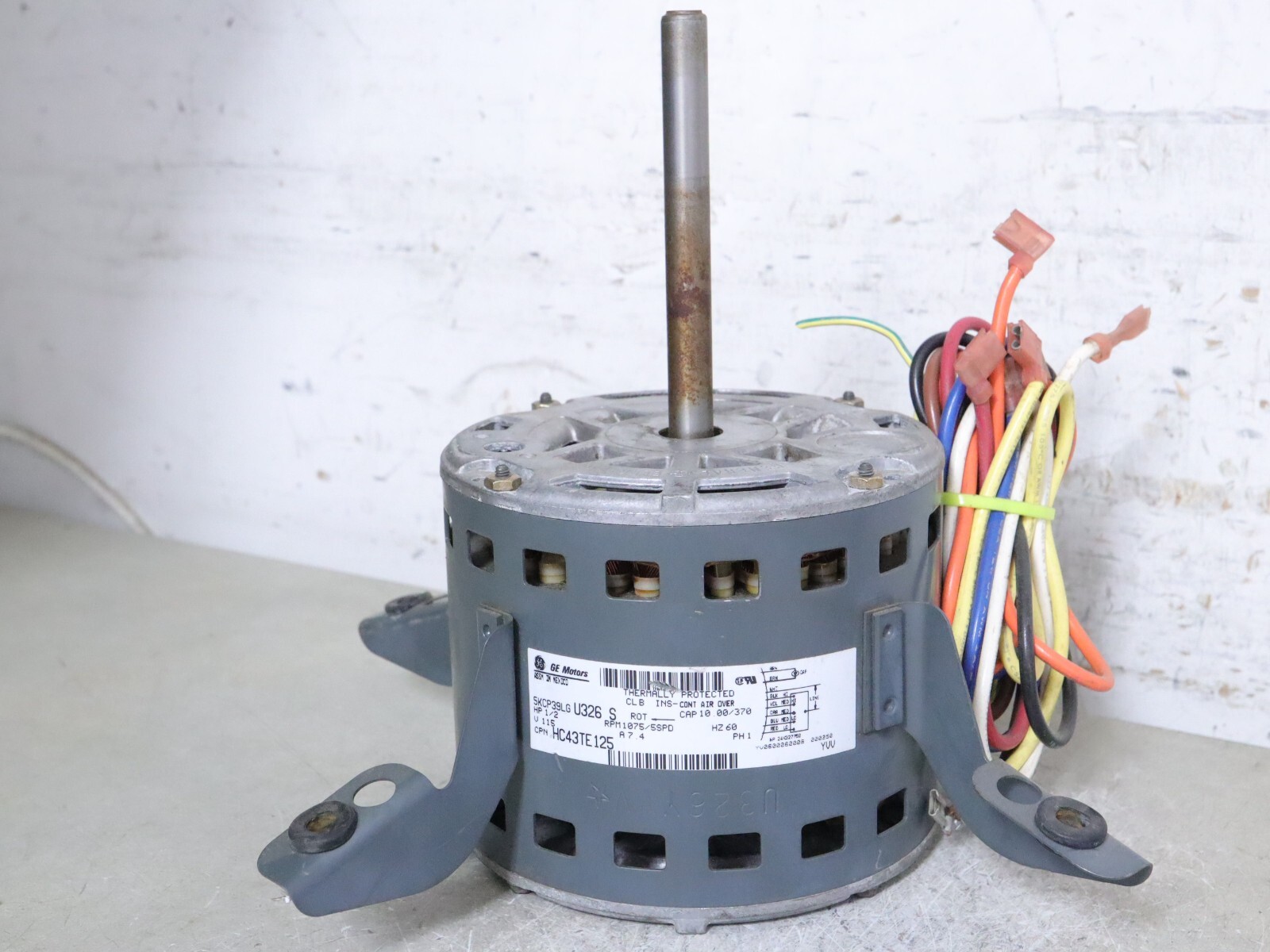GE Motors 5KCP39LGU326S Blower Motor 1/2HP 1075RPM 5SPD 115V 1PH 60Hz HC43TE125