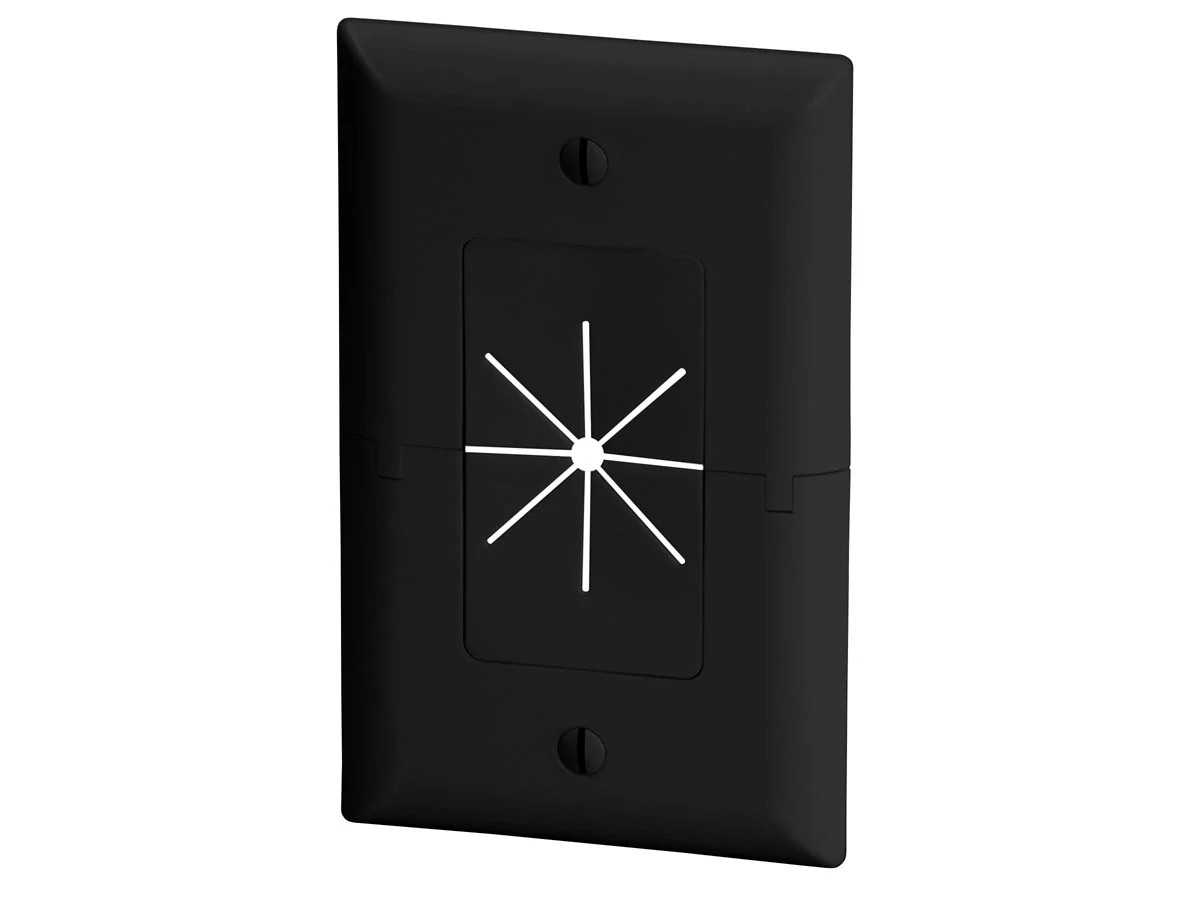 Monoprice Split Plate with Flexible Opening, Black