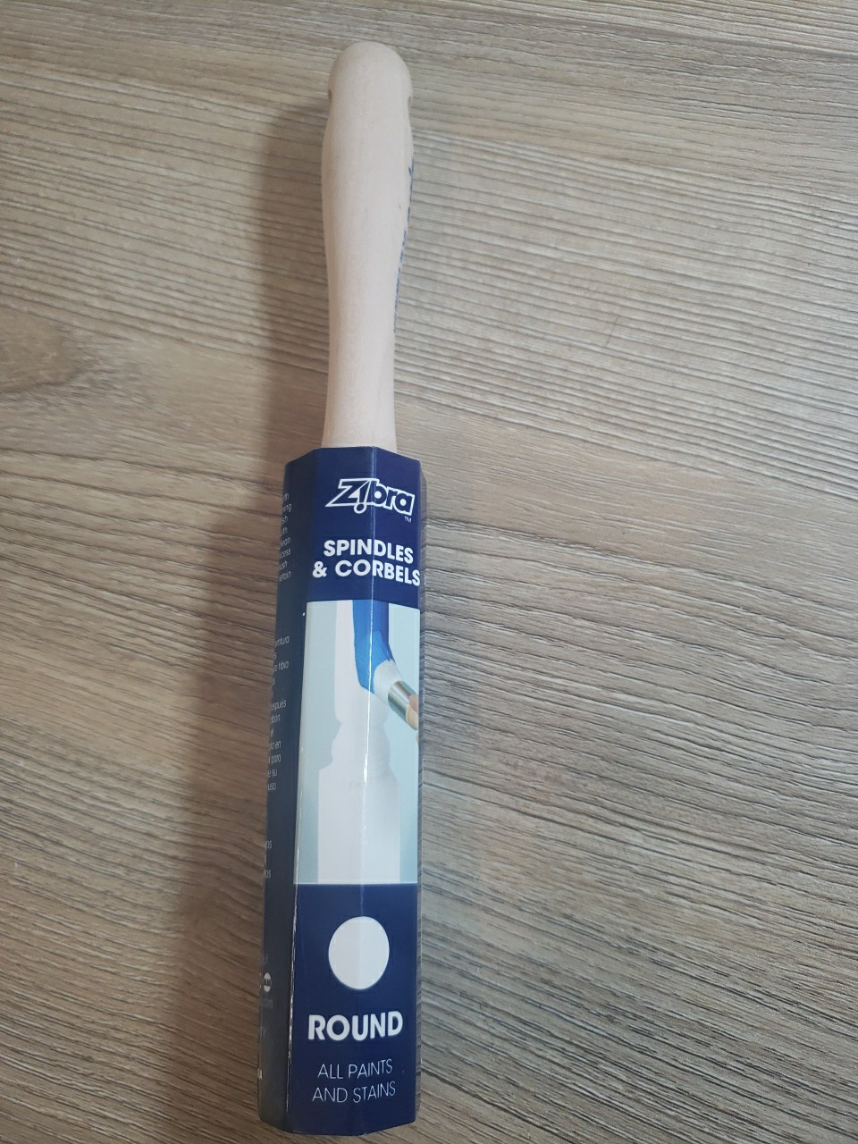 Zibra Round Paint Brush for Curved Surfaces and Ornate Details White 1" PB100LXR
