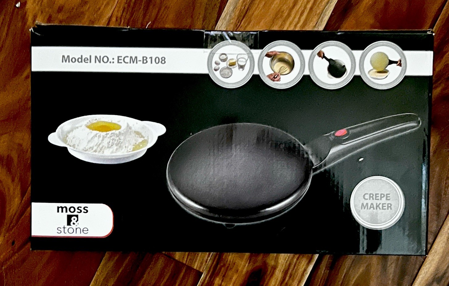 Crepe Maker – 8” Portable Crepe Pan Nonstick with Dipping Plate, Auto Shut-Off