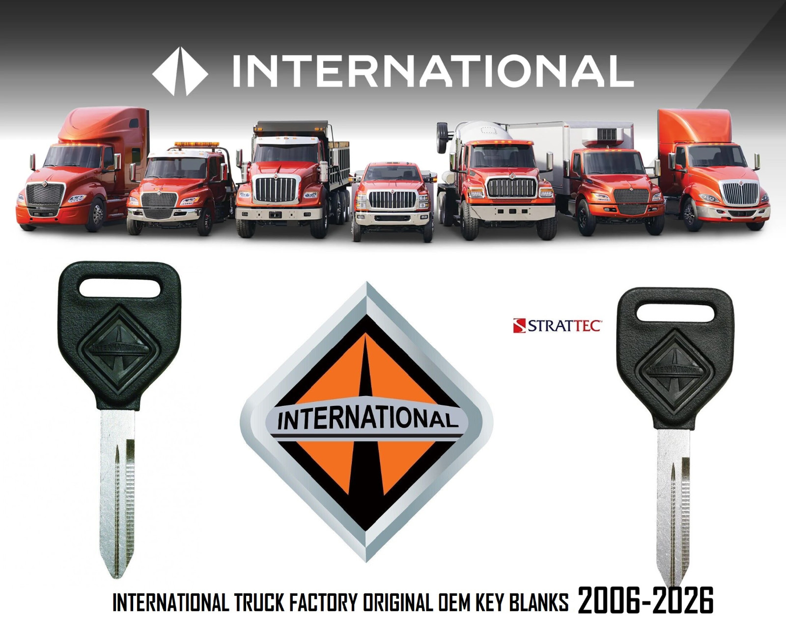 2 PC INTERNATIONAL Navistar TRUCK FACTORY ORIGINAL OEM Logo KEY BLANKS 06 – 2026