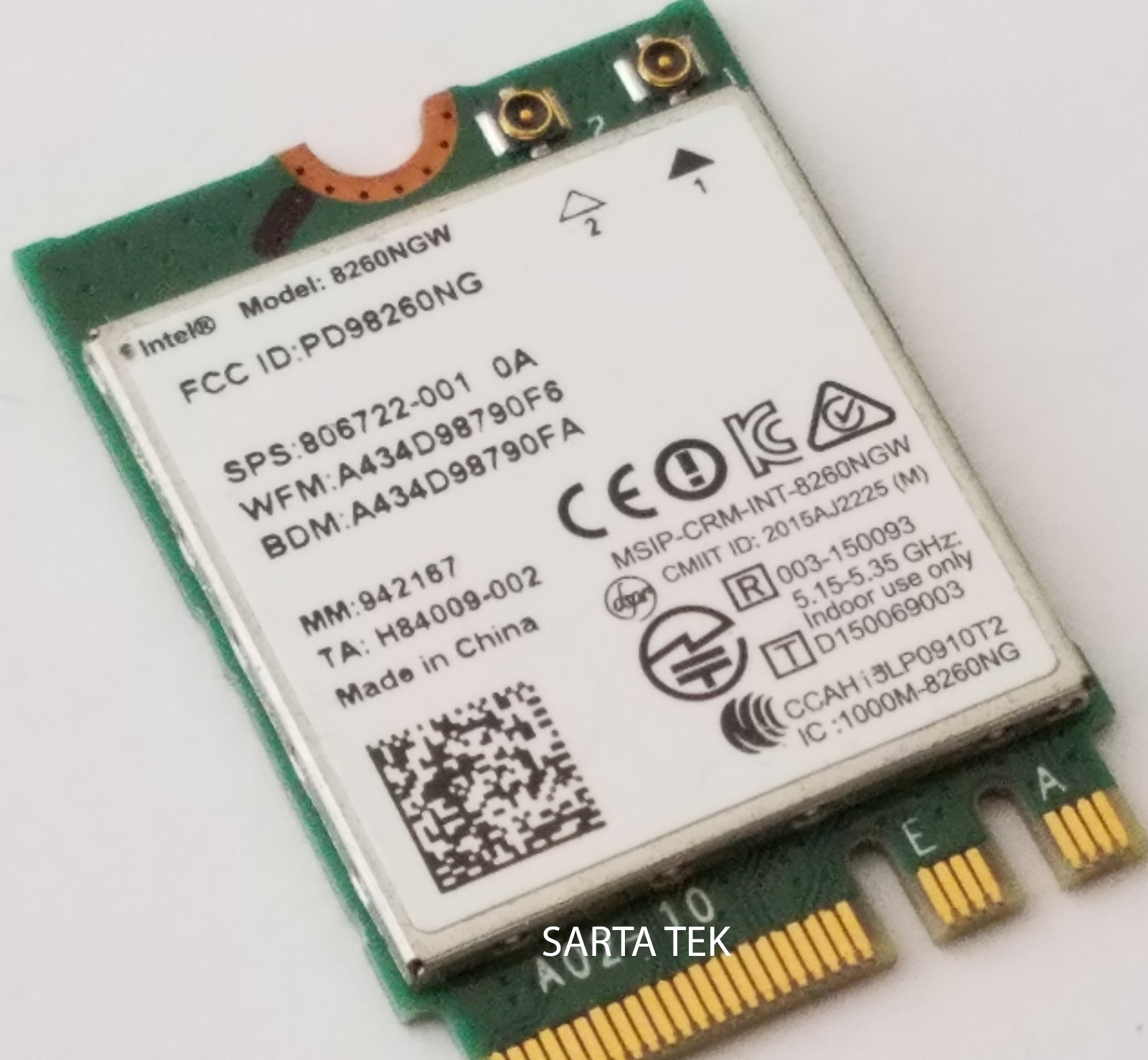 New OEM HP 806722-001 Intel Dual Band Wireless-AC 8260 8260NGW Bluetooth NGFF