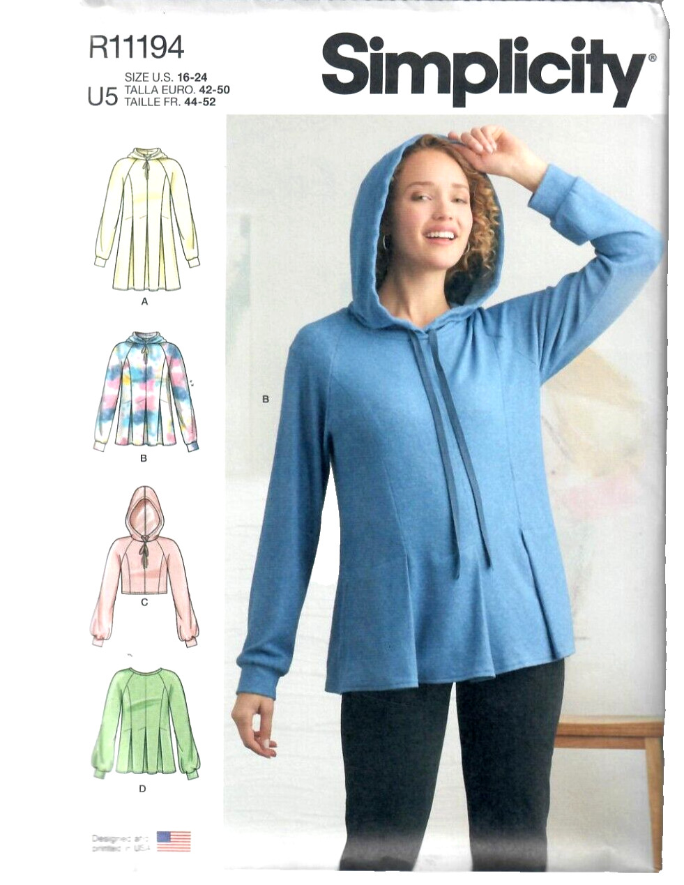 Simplicity Misses Stretch Knit Sweatshirts S9384/R11194 4 Variations Sizes 16-24