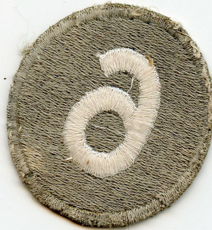 WWII OD Border Brown back 6th Corps  Patch