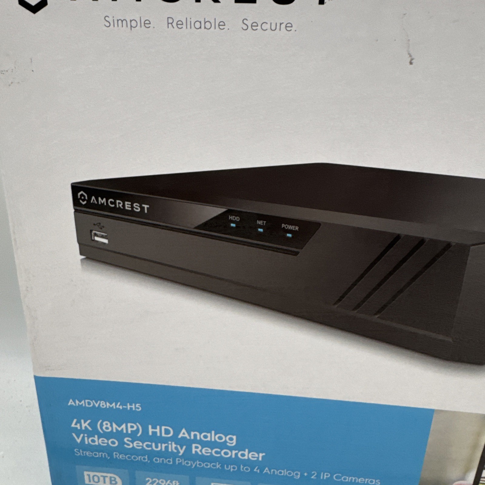 Amcrest 4K 4-Channel DVR AMDV8M4-H5 Security Recorder No HDD