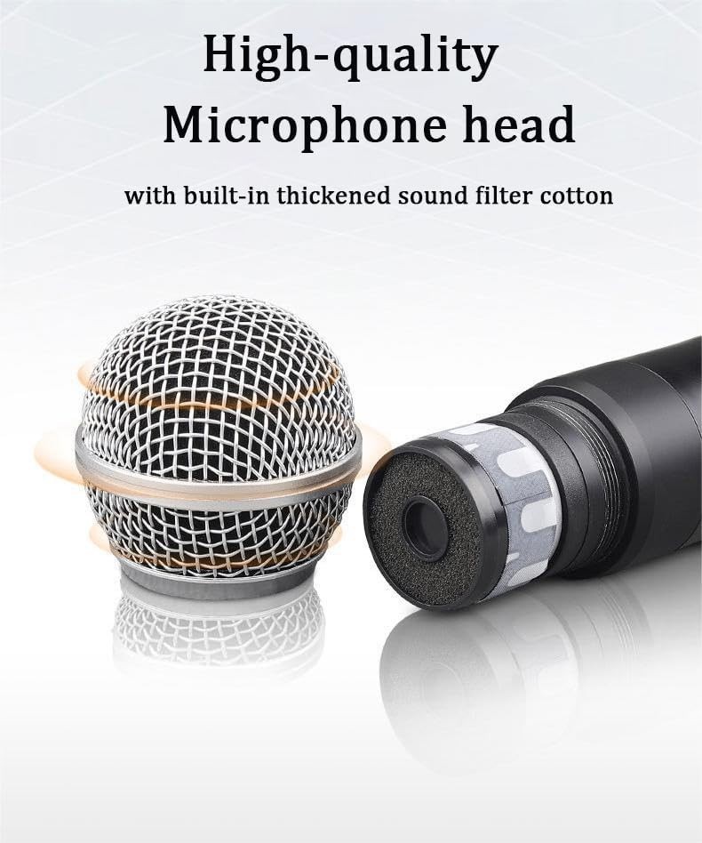 Rechargeable 2.4G Wireless Microphone System with Noise Reduction & Receiver