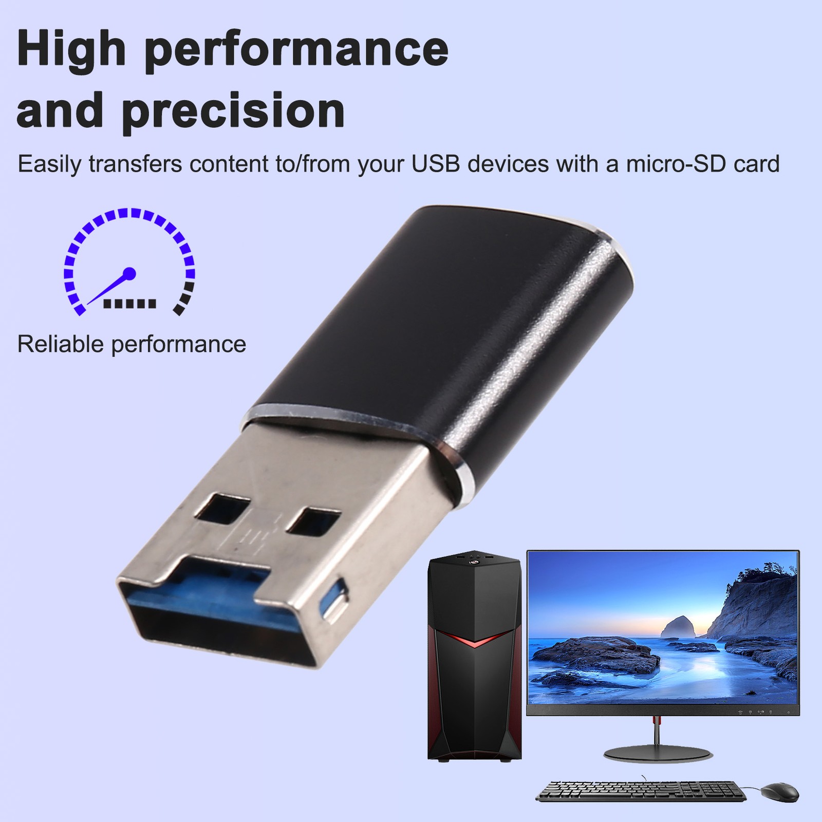 Aluminum USB 3.0 Memory Card Reader Adapter for Micro- Card/TF Card Reader1080