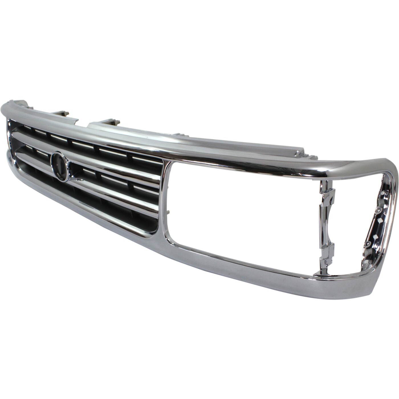 Grille For 1993-1998 Toyota T100 Chrome Shell with Black Insert Plastic