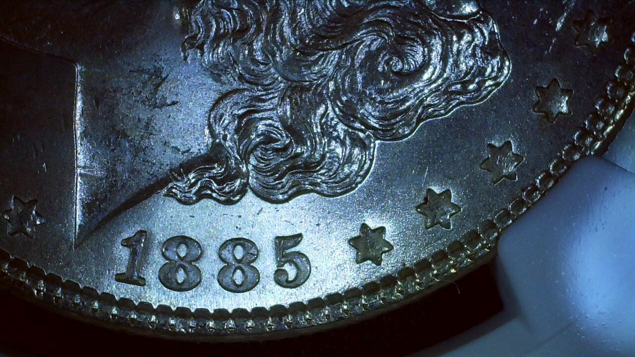 1885P Morgan Dollar NGC MS63 (002) (Doubled "5")