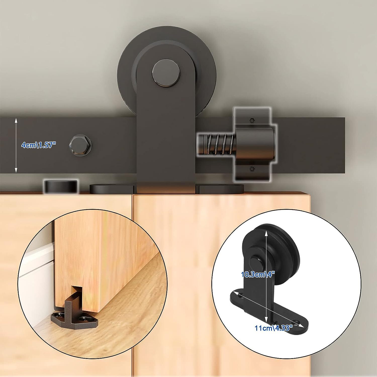 4-20FT Rustic Sliding Barn Wood Door Hardware Track Kit For Single/Double Doors
