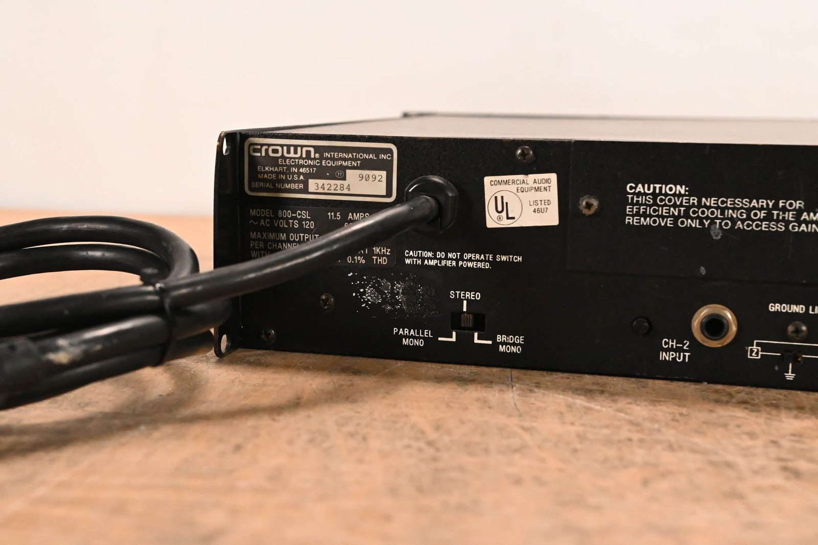 Crown 800 CSL 2-Channel Power Amplifier CG01PG0