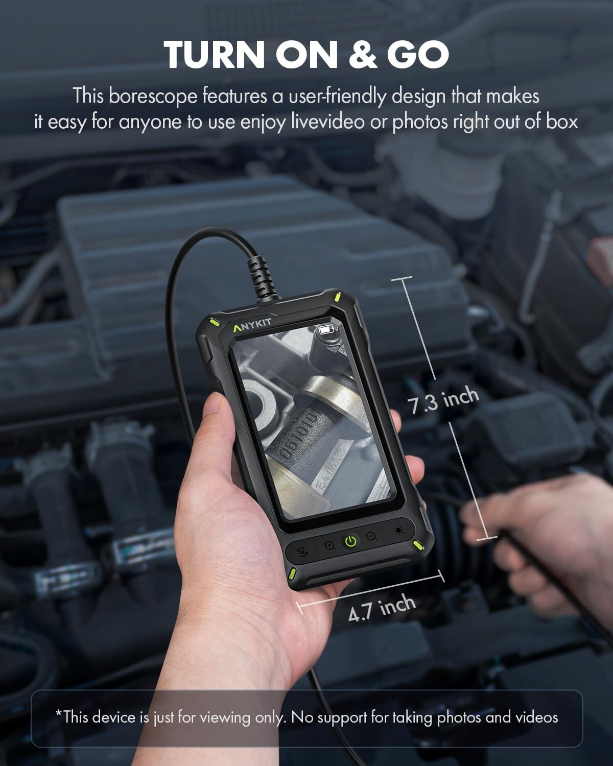 Endoscope Camera Borescope Inspection Camera 4.3" HD Screen for Pipe Inside Wall