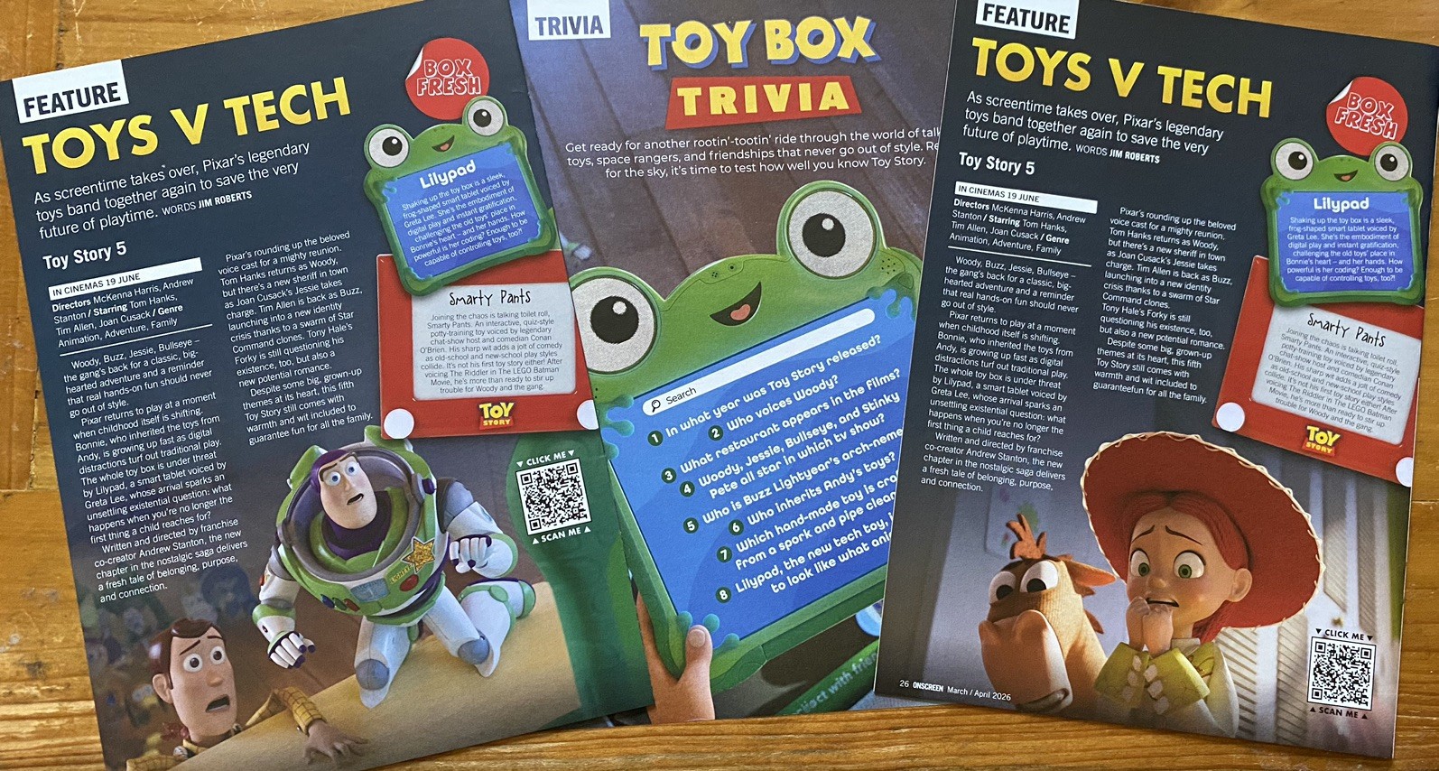 3 Disney Pixar Toy Story 5 Movie 2026 Buzz Cinema Magazine Review Clippings 9x7”