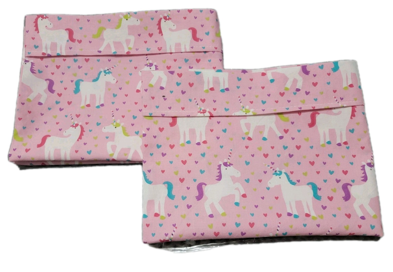 Set Of 2 Homemade Pink Pillowcases W Unicorns Polycotton Fabric 20 X 30...