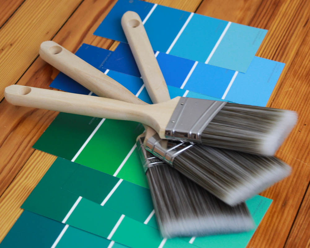 2 Pack House Wall,Trim Paint Brush Set Home Exterior or Interior Brushes