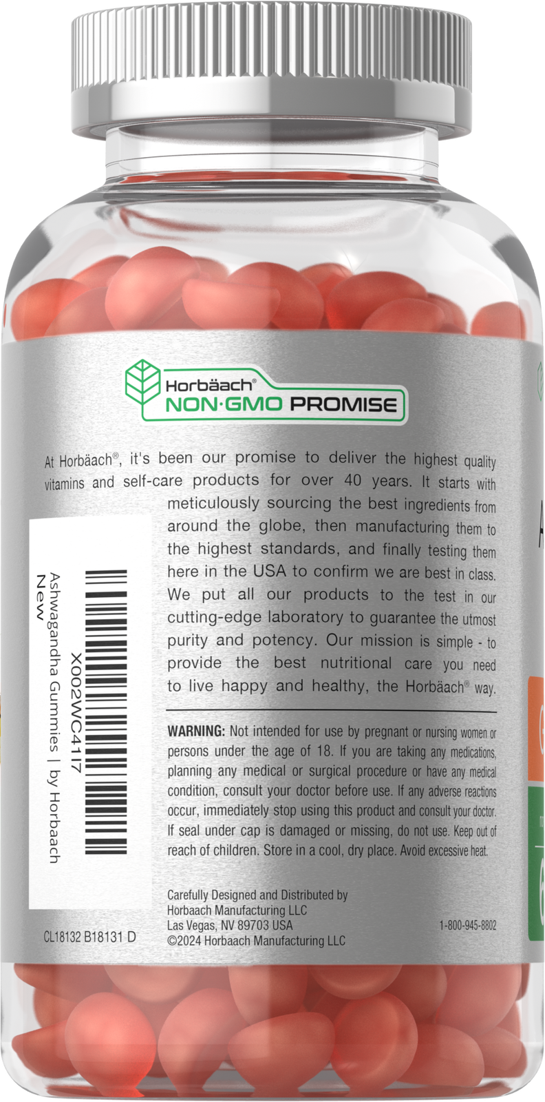 Ashwagandha Gummies | 60 Count | Vegan, Non-GMO | Tropical Flavor | by Horbaach