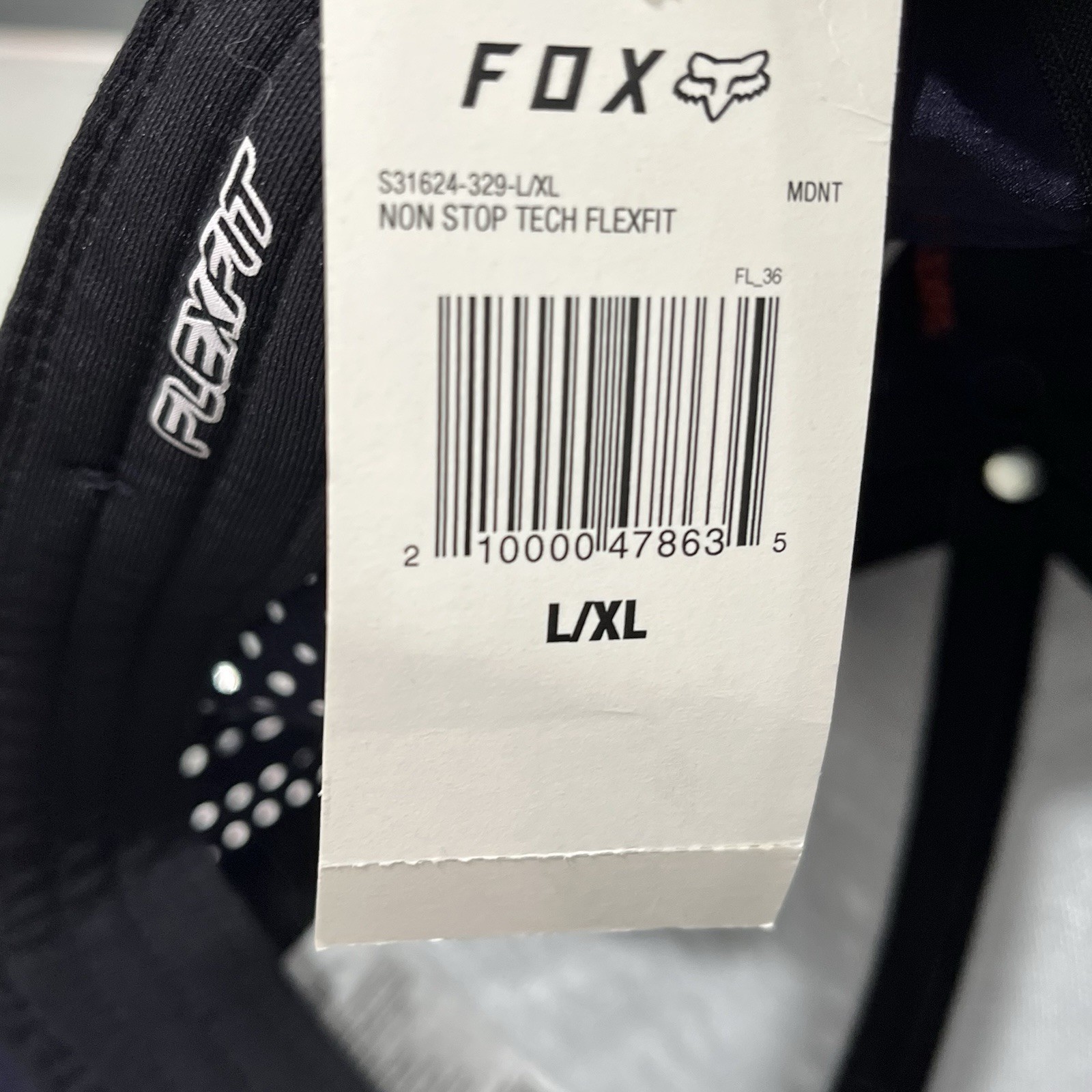 NWT Fox Racing Non Stop Tech Flexfit Hat Mens Size L/XL Navy Blue