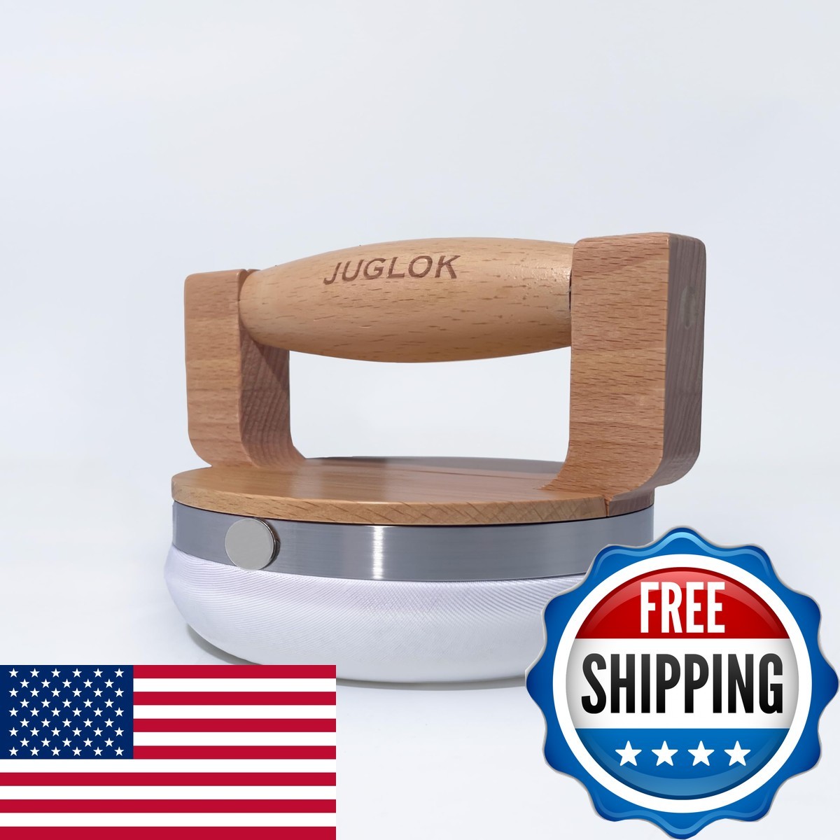 JUGLOK Wooden Block Printing Tool 4 Inch Classic Oak - Stainless Steel Edge