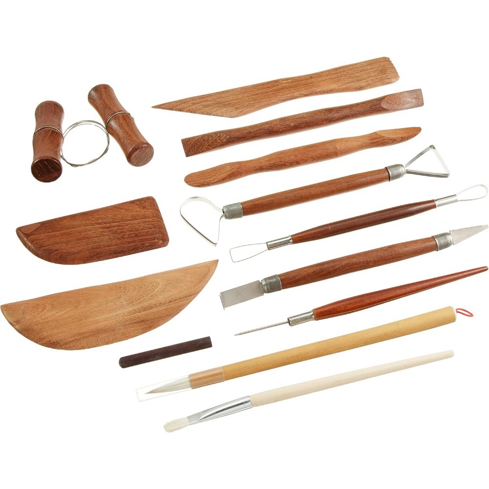 Deluxe 12-Piece Pottery Tool Set with Storage Canister