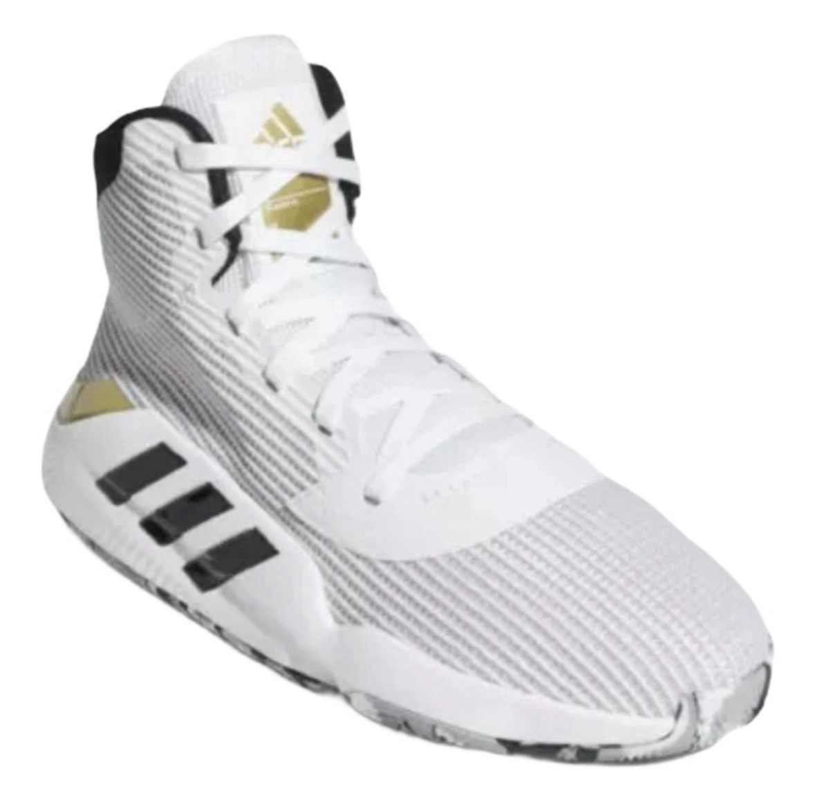 NEW Adidas Men's Pro Bounce 2019 Basketball Shoes White/Gold EE3896 Size 9.5