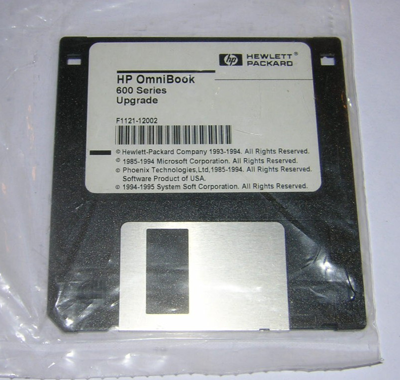HP OmniBook 600C BIOS 3.22 + Windows 3.1 Drivers Update Floppy Diskette (1994)