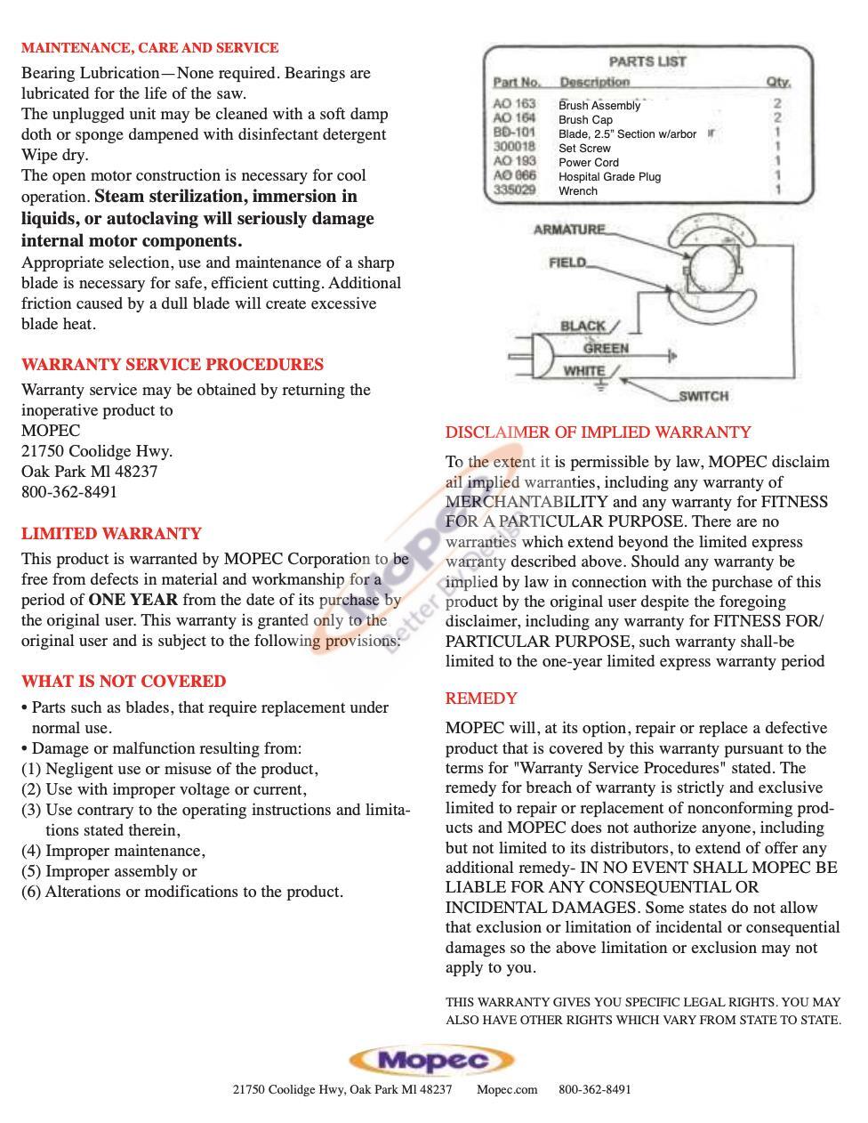 Mopec BD045 Autopsy Saw -A-