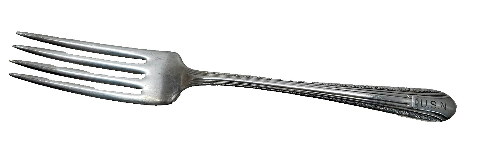 Rare USN Navy Dinner Fork in the Regent Pattern with Front USN Mark Military