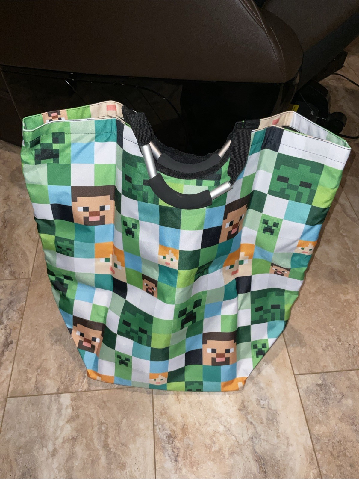 Minecraft fabric laundry basket 21 inches tall 23 inches wide