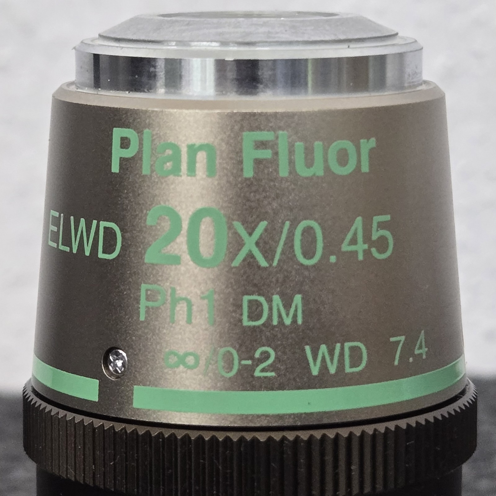Nikon Microscope Objective ELWD 20x/0.45 Plan Fluor PH1 DM ∞/0-2 WD 7.4
