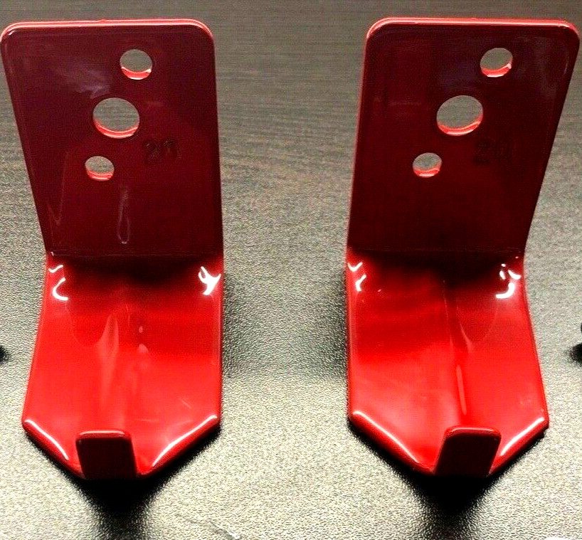 2-NEW HOOK STYLE WALL MOUNT 20# SIZE FIRE EXTINGUISHER UNIVERSAL BRACKET...NEW
