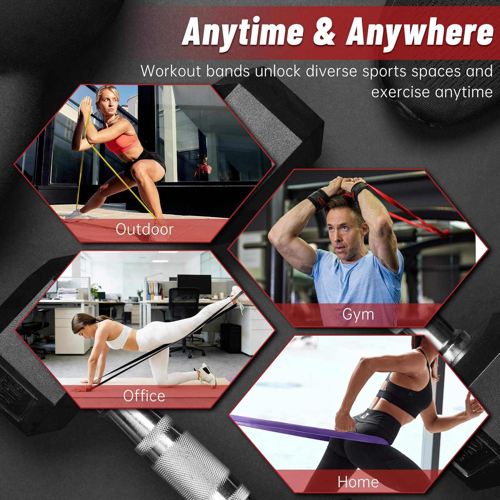 Resistance Bands for Working Out, 4-Level Pull Up Assistance Bands, Exercise ...
